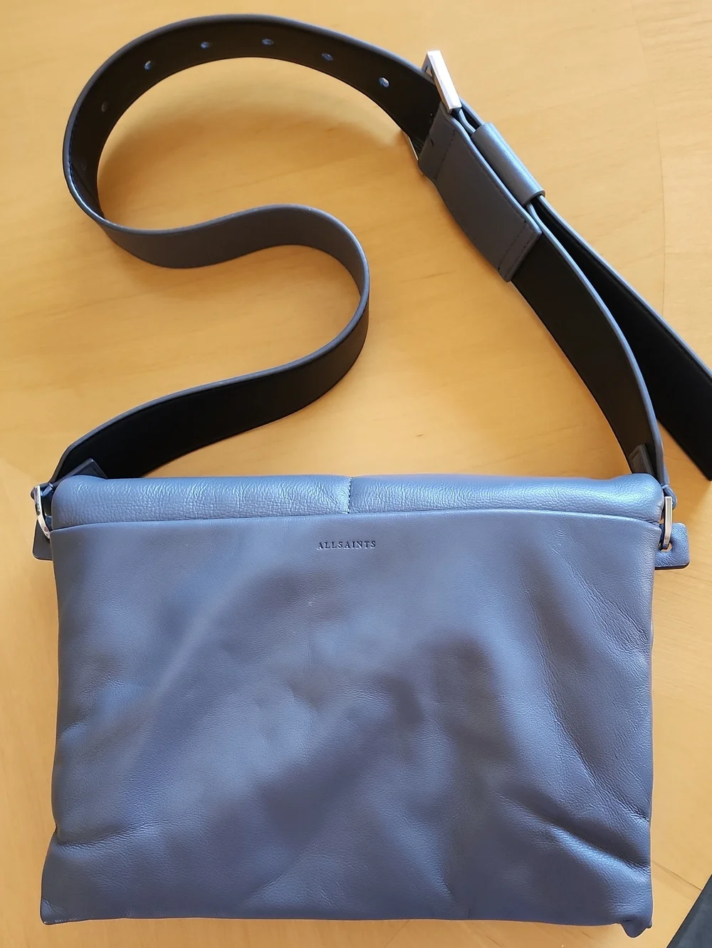ALLSAINTS Gray Leather Padded Bag